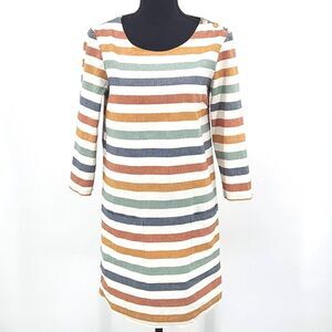 Seasalt Cornwall Glowing Skies Tunic Top Size 8  Women Multicolor Stripe Linen